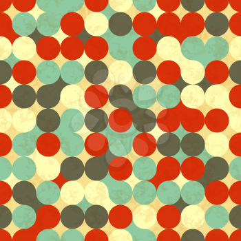 Bright colourful circles, abstract retro seamless pattern