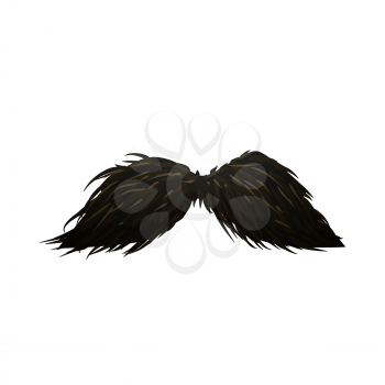 Detailed fancy black hipster mustache isolated on white