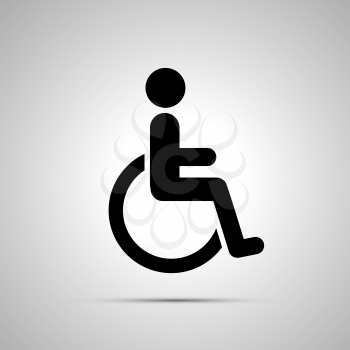 Disabled handicap simple black icon with shadow