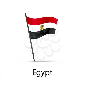 Egypt flag on pole, infographic element isolated on white
