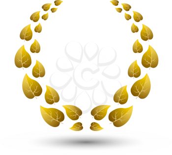 Vector golden laurel wreath for winner isolated on white
