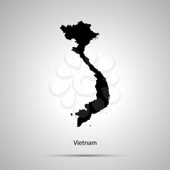 Vietnam country map, simple black silhouette