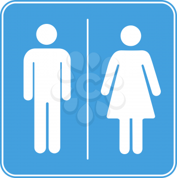 Men and women toilet WC sign isolated on white