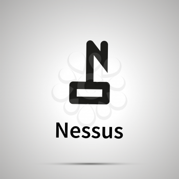 Nessus astronomical sign, simple black icon with shadow