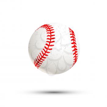 Realistic baseball ball icon with shadow isolated on white
