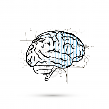 Technical hemisphere of human brain, concept illustration