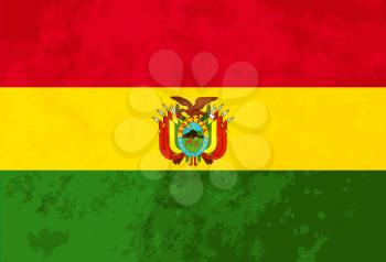 True proportions Bolivia flag with grunge texture