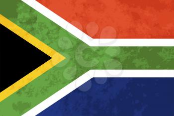 True proportions South Africa flag with grunge texture