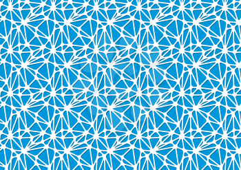 White neural network on blue, horizontal abstract background a4 size