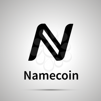 Namecoin cryptocurrency simple black icon with shadow