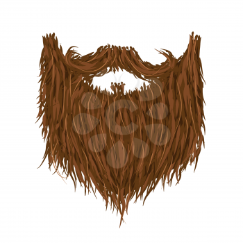 Realistic long brown beard isolated on white