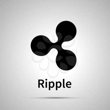 Ripple cryptocurrency simple black icon with shadow