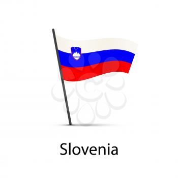 Slovenia flag on pole, infographic element isolated on white