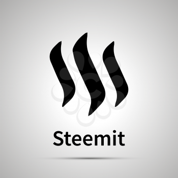 Steemit cryptocurrency simple black icon with shadow
