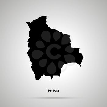 Bolivia country map, simple black silhouette