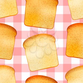 Bright realistic tasty toasts, breakfast seamless pattern