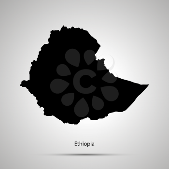 Ethiopia country map, simple black silhouette