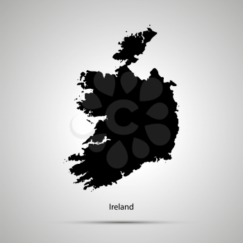 Ireland country map, simple black silhouette