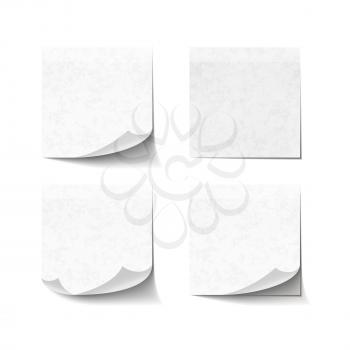 Set of blank sticky notes isolated on white background