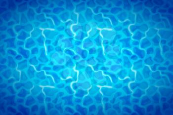 Bright blue pattern with shining water ripple, wide detailed background