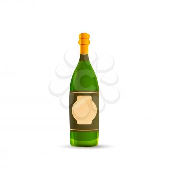 Bright glossy luxury champagne bottle isolated on white