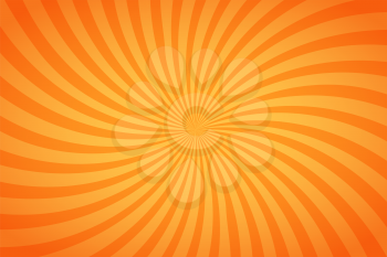 Bright orange and yellow stripes, retro twisted background
