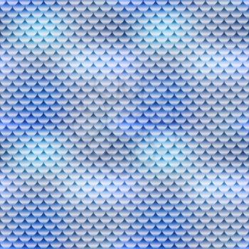 Blue realistic fish skin texture, detailed seamless pattern