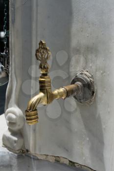 Turkish Ottoman style antique fountain  water tap in view