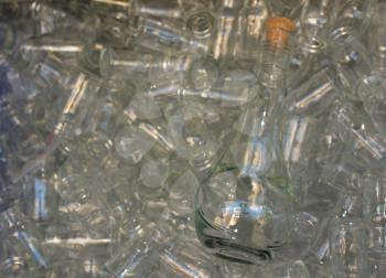 Set of Empty small transparent  bottles