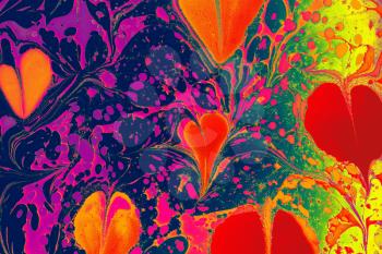 Abstract marbling pattern template  for fabric,  design. Heart, love, romantic concept