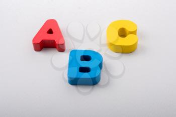 Letters of abc of alphabet on white color background