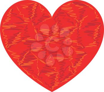 Heart red color with strokes art style