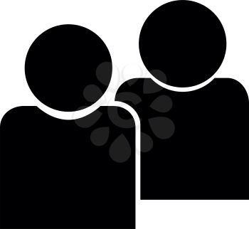 Human sociability two man avatar  icon icon black color vector illustration isolated