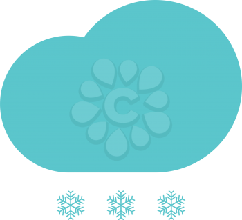 Clouds with the drops blue and snowflake icon black color vector illustration isolated