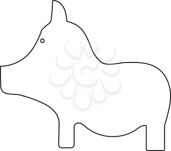 Pig the black color icon vector illustration