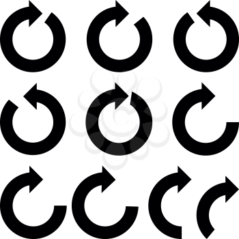 Black color circle arrows icon it is set.