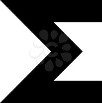 Sum symbol icon black color vector illustration flat style simple image