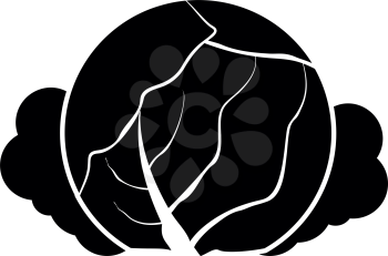 Cabbage icon black color vector illustration flat style simple image