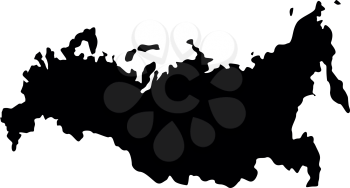 Map of Russian icon black color vector illustration flat style simple image