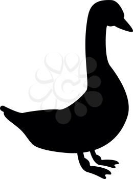 Goose icon black color vector illustration flat style simple image
