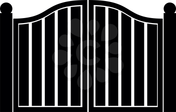 Old gate icon black color vector illustration flat style simple image