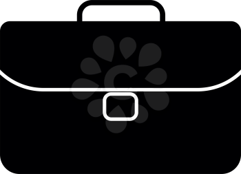 Briefcase icon . Black color . It is flat style