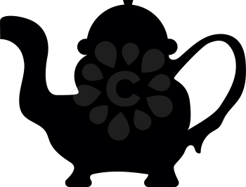 Teapot icon . Black color . It is flat style