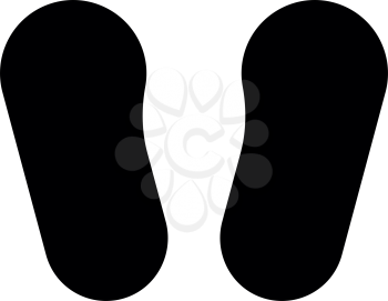 Baby footprint in footwear it is black icon . Flat style