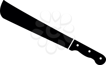 Machete or big knife black it is black color icon .