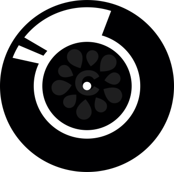 Vinyl record. Retro sound carrier black it is black color icon .