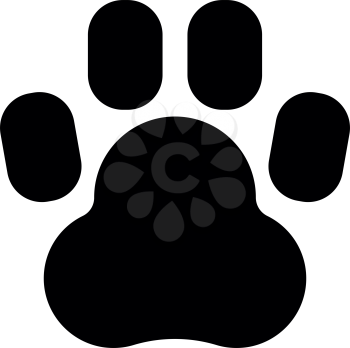 Animal footprint it is black color icon .