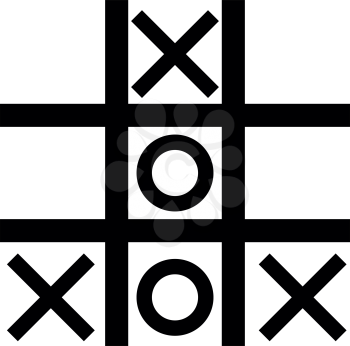 Tic tac toe game icon black color vector illustration flat style simple image