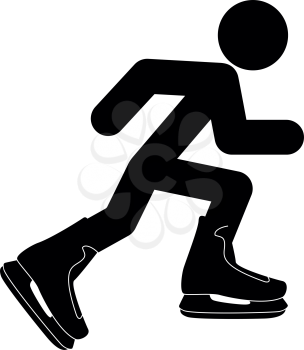 Athlete skater in skating icon black color vector illustration flat style simple image