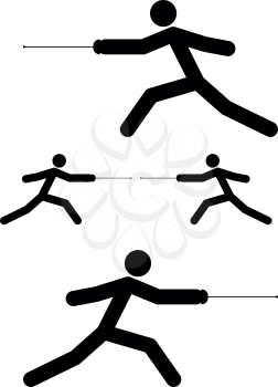 Fencer stick icon black color vector illustration flat style simple image